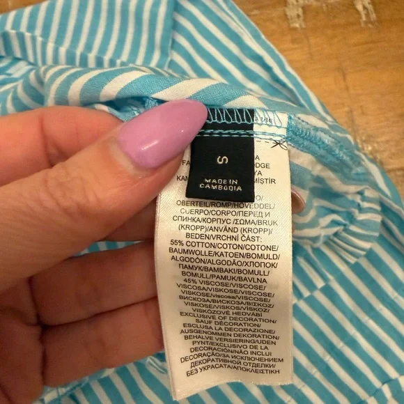 Ralph Lauren Aqua and White Striped Pajama Set - Picture 11 of 15